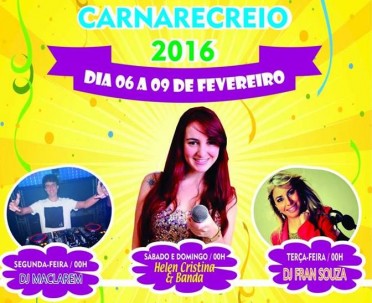 cartaz carnaval recreio,mg 2016